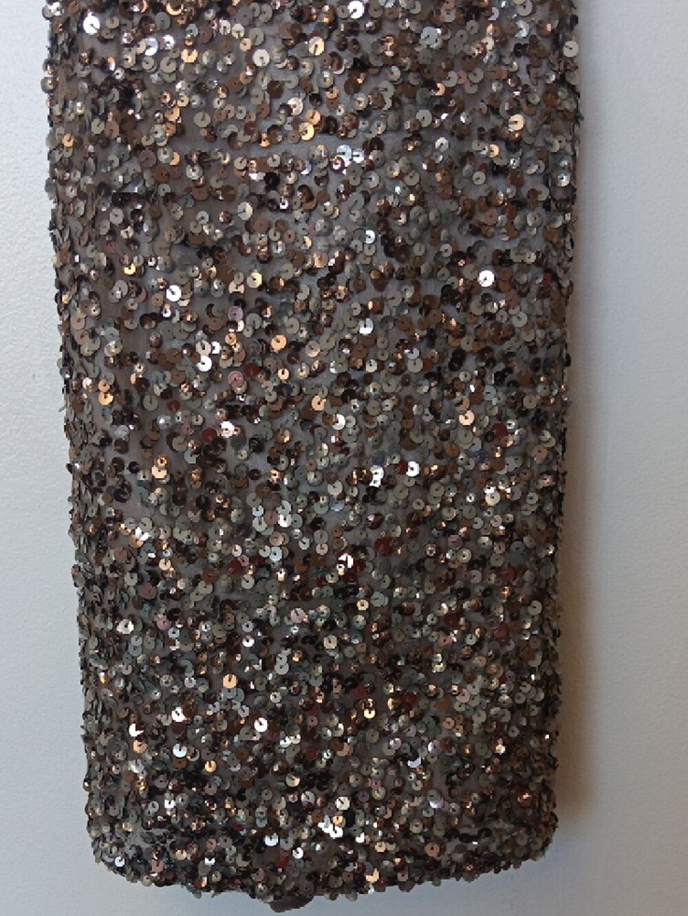 Vintage Scala Metallic Sequin Slip Dress in Bronze-Taupe - Picture 5 of 5